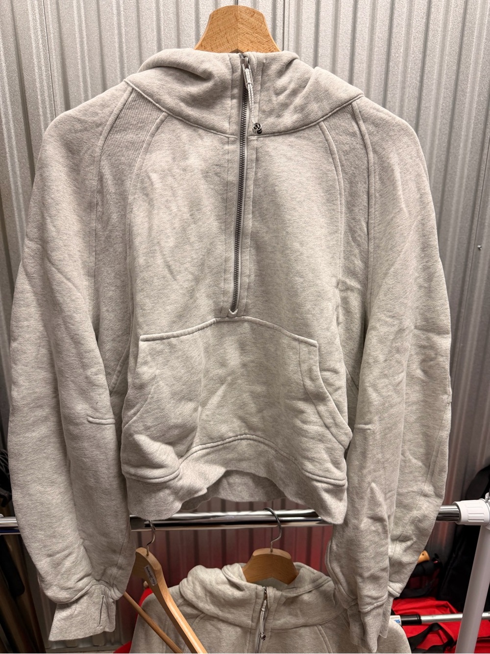 Lululemon Scuba Oversized 1/2 Zip Hoodie - XL/XXL - Heathered Ultra Light Grey